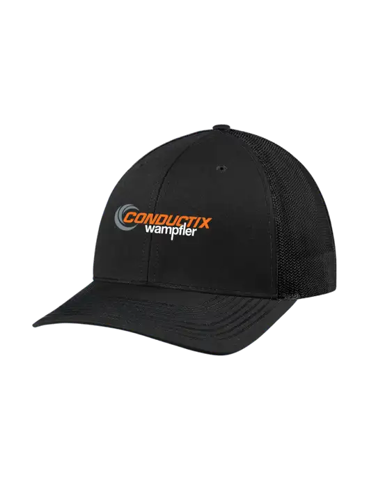 Richardson Adjustable Snapback Original 112 Trucker Cap Black w/Black Mesh w/Conductix Logo