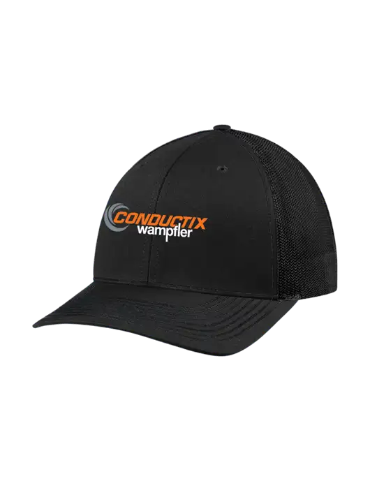 Richardson Adjustable Snapback Original 112 Trucker Cap Black w/Black Mesh w/Conductix Logo