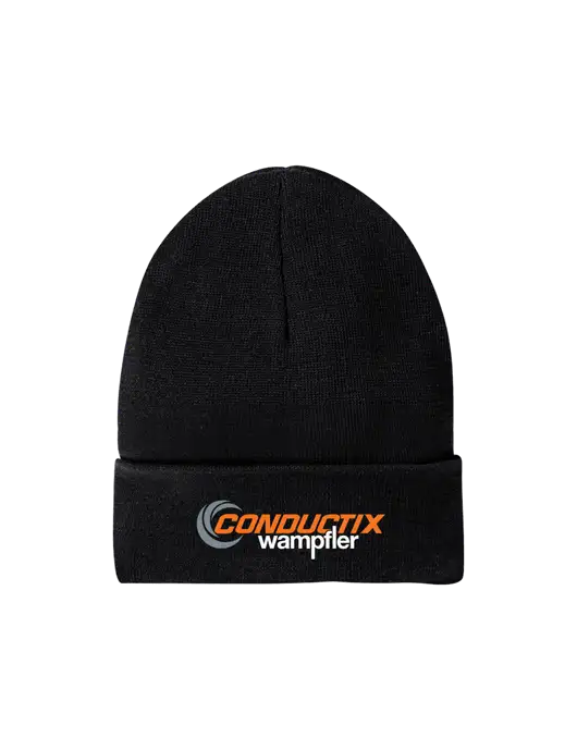 Recycled Black Beanie w/Conductix Logo