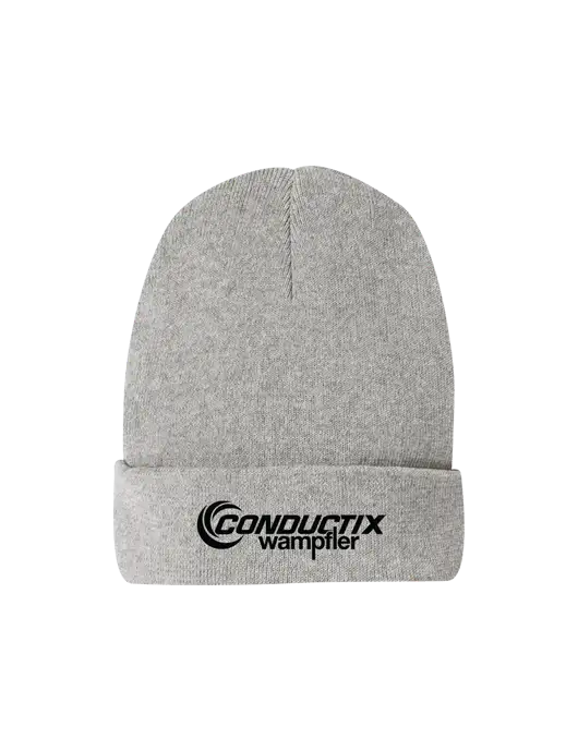 Recycled Light Heather Grey Beanie w/Conductix Logo