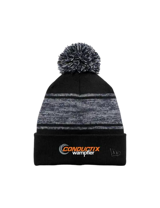 New Era Black/Navy Knit Chilled Pom Beanie w/Conductix Logo