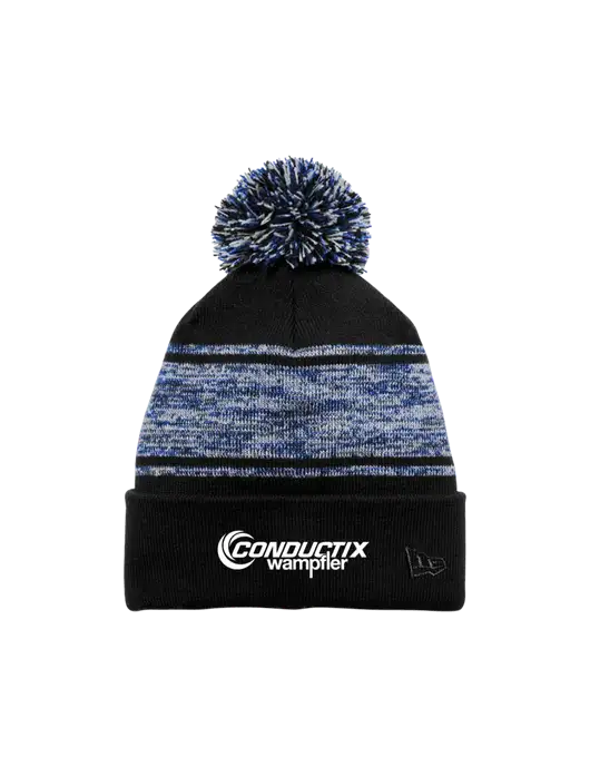 New Era Black/Royal Knit Chilled Pom Beanie w/Conductix Logo