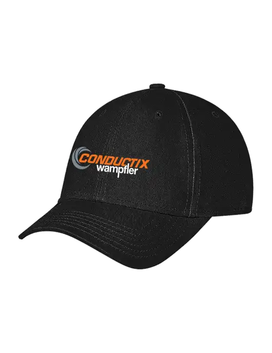 Black Structured Soft Snap Closure Hook & Loop Cap w/Conductix Logo