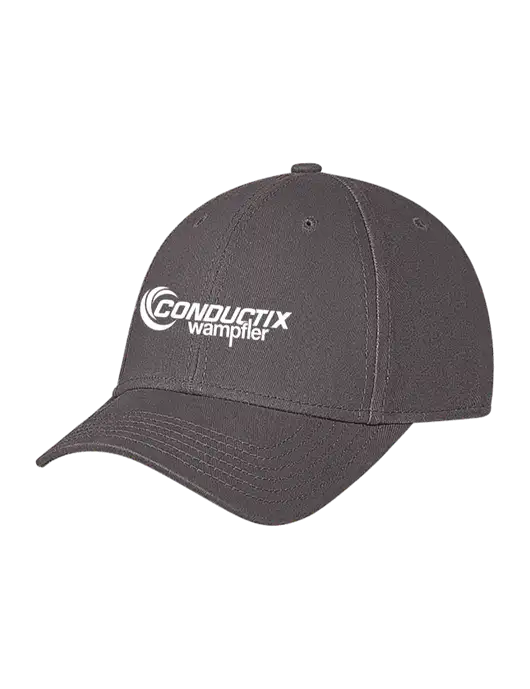 Medium Dark Grey Structured Soft Snap Closure Hook & Loop Cap w/Conductix Logo