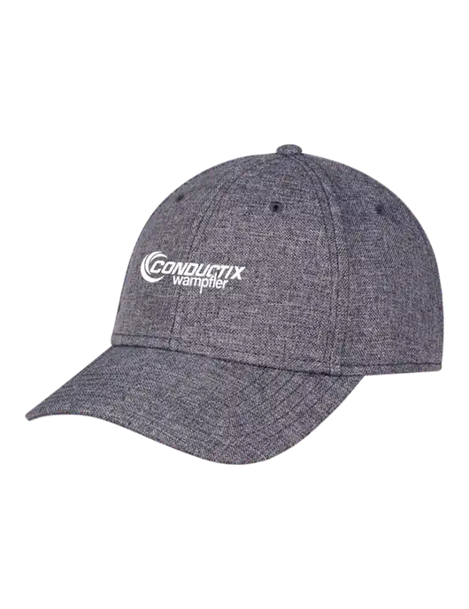 Heather Charcoal Structured Linen Look Cap Hook & Loop w/Conductix Logo