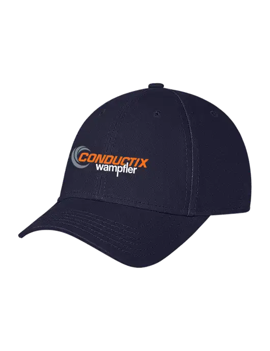 Navy Structured Soft Snap Closure Hook & Loop Cap w/Conductix Logo