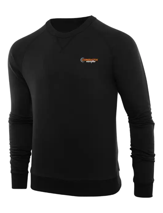 Allmade Deep Black Organic French Terry Crewneck Sweatshirt w/Conductix Logo