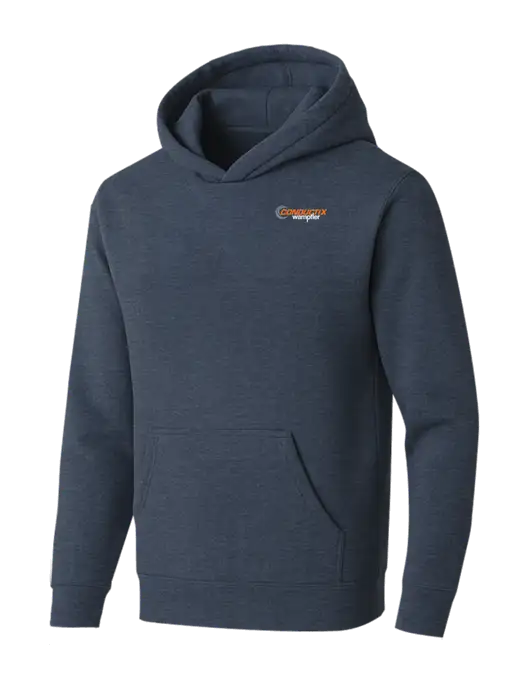 BELLA+CANVAS Heather Navy Sponge Fleece Pullover Hoodie w/Conductix Logo