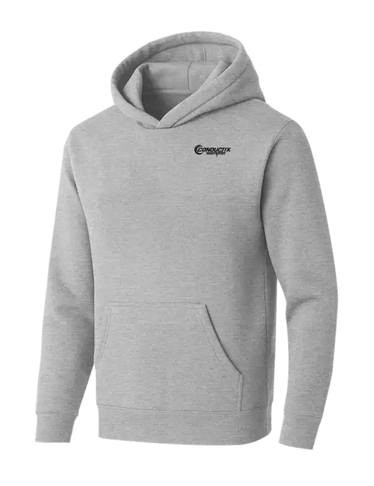 BELLA+CANVAS Light Grey Heather Sponge Fleece Pullover Hoodie w/Conductix Logo