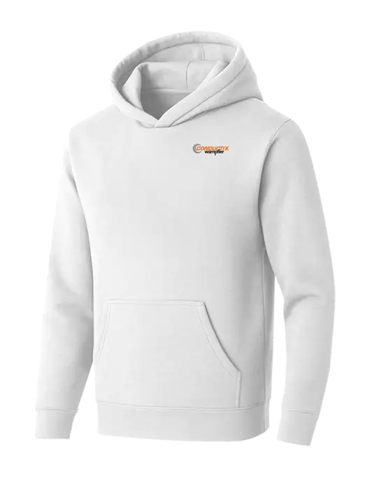 BELLA+CANVAS Heathered White Sponge Fleece Pullover Hoodie w/Conductix Logo