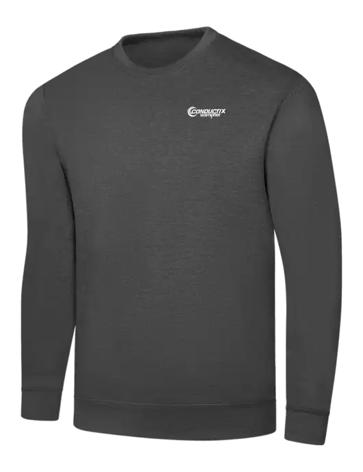 Charcoal 7.8 oz Ring Spun Crew Sweatshirt w/Conductix Logo
