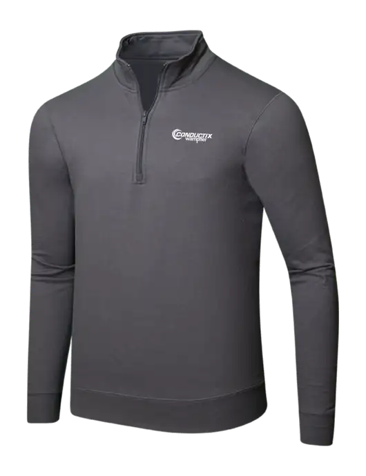 Charcoal 8.5 oz Ring Spun 1/4 Zip Pullover Sweatshirt w/Conductix Logo