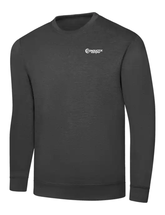 Dark Heather Grey 7.8 oz Ring Spun Crew Sweatshirt w/Conductix Logo