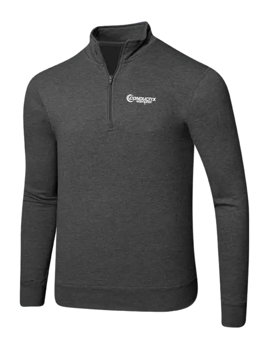Dark Heather Grey 8.5 oz Ring Spun 1/4 Zip Pullover Sweatshirt w/Conductix Logo