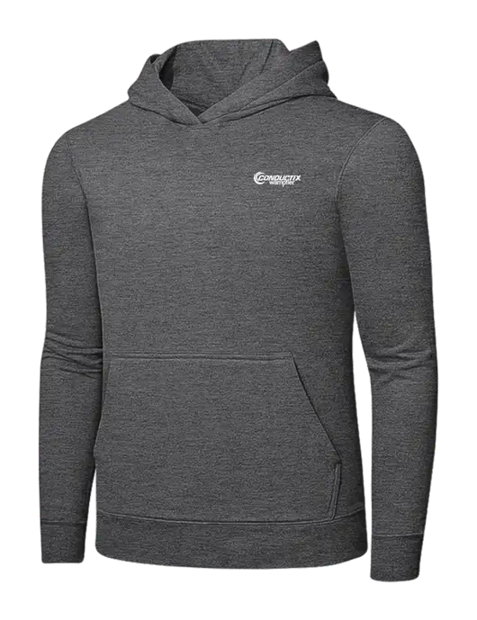 Graphite Heather 7.8. oz Ring Spun Hooded Sweatshirt w/Conductix Logo