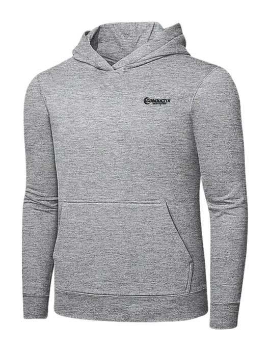 Light Grey Heather 7.8 oz Ring Spun Hooded Sweatshirt w/Conductix Logo