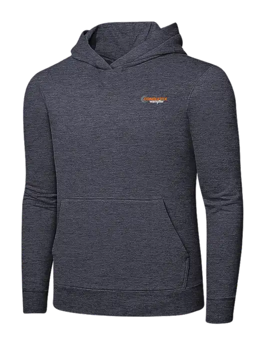Heather Navy 7.8 oz Ring Spun Hooded Sweatshirt w/Conductix Logo