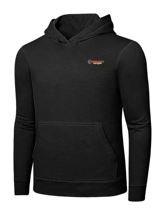 Jet Black 7.8 oz Ring Spun Hooded Sweatshirt w/Conductix Logo
