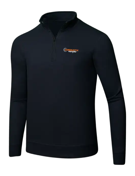 Jet Black 8.5 oz Ring Spun 1/4 Zip Pullover Sweatshirt w/Conductix Logo