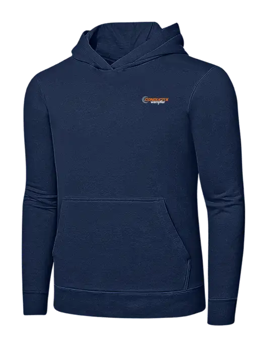 Navy 7.8 oz Ring Spun Hooded Sweatshirt w/Conductix Logo