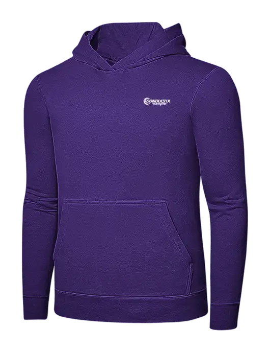 Purple 7.8 oz Ring Spun Hooded Sweatshirt w/Conductix Logo