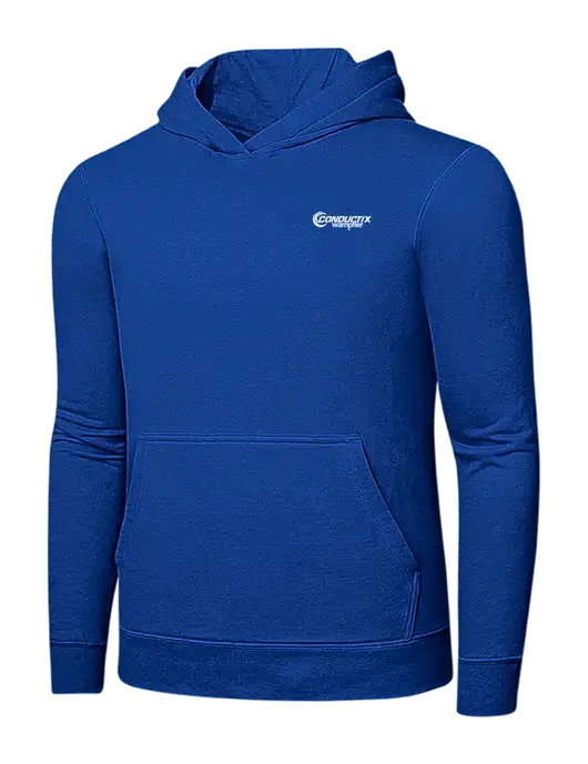 True Royal 7.8 oz Ring Spun Hooded Sweatshirt w/Conductix Logo