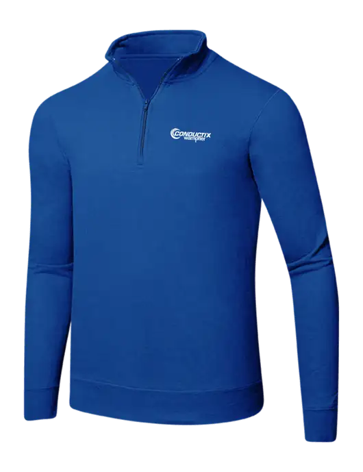 True Royal 8.5 oz Ring Spun 1/4 Zip Pullover Sweatshirt w/Conductix Logo