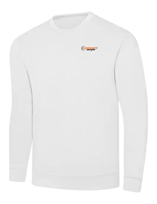White 7.8 oz Ring Spun Crew Sweatshirt w/Conductix Logo