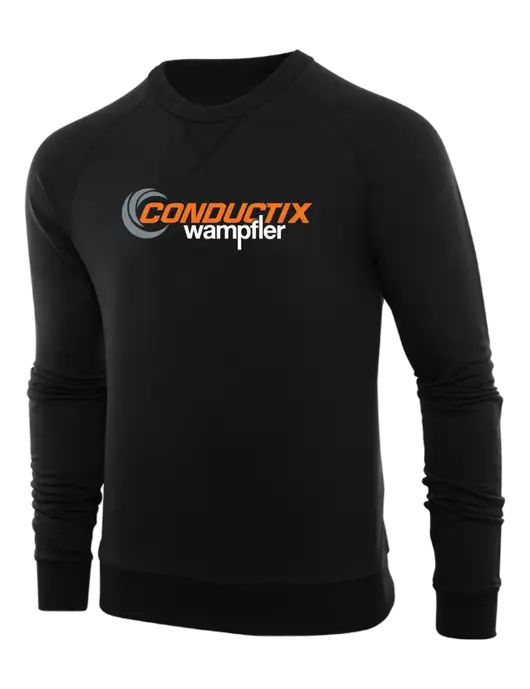 Allmade Deep Black Organic French Terry Crewneck Sweatshirt w/Conductix Logo