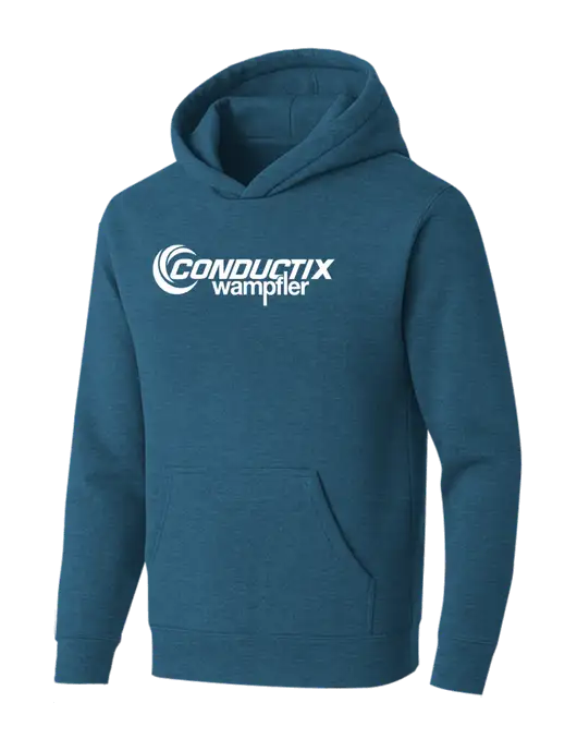 BELLA+CANVAS Heather Deep Teal Sponge Fleece Pullover Hoodie w/Conductix Logo