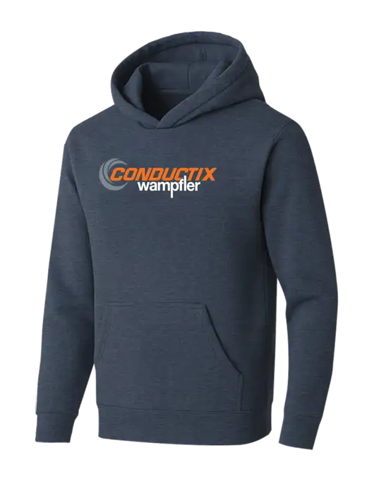 BELLA+CANVAS Heather Navy Sponge Fleece Pullover Hoodie w/Conductix Logo