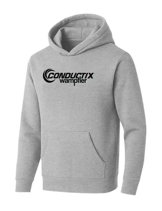 BELLA+CANVAS Light Grey Heather Sponge Fleece Pullover Hoodie w/Conductix Logo