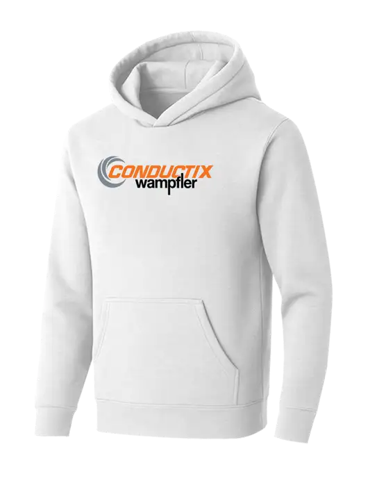 BELLA+CANVAS Heathered White Sponge Fleece Pullover Hoodie w/Conductix Logo