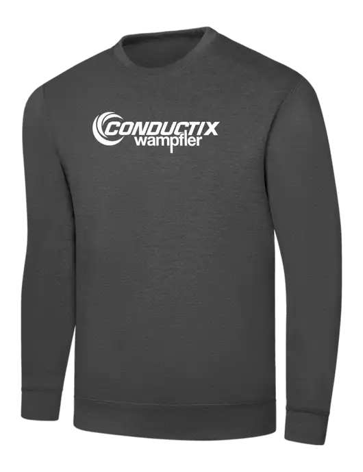 Charcoal 7.8 oz Ring Spun Crew Sweatshirt w/Conductix Logo