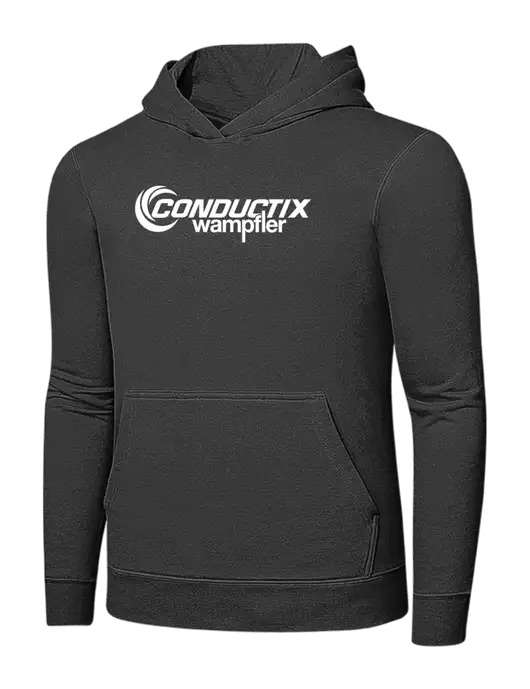 Charcoal 7.8 oz Ring Spun Hooded Sweatshirt w/Conductix Logo