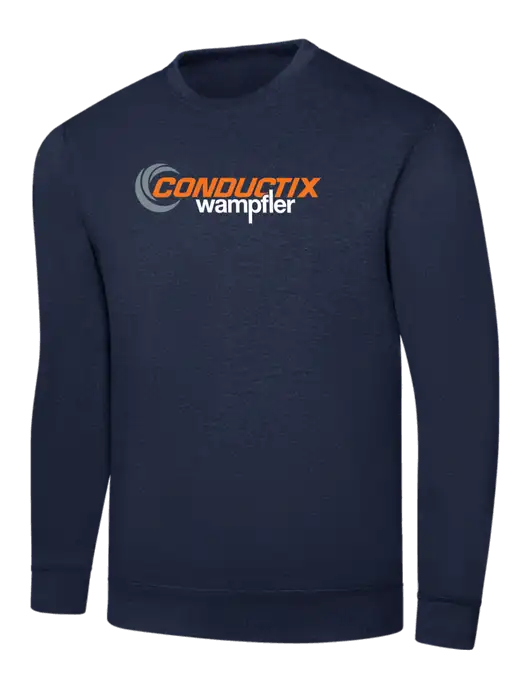 Navy 7.8 oz Ring Spun Crew Sweatshirt w/Conductix Logo