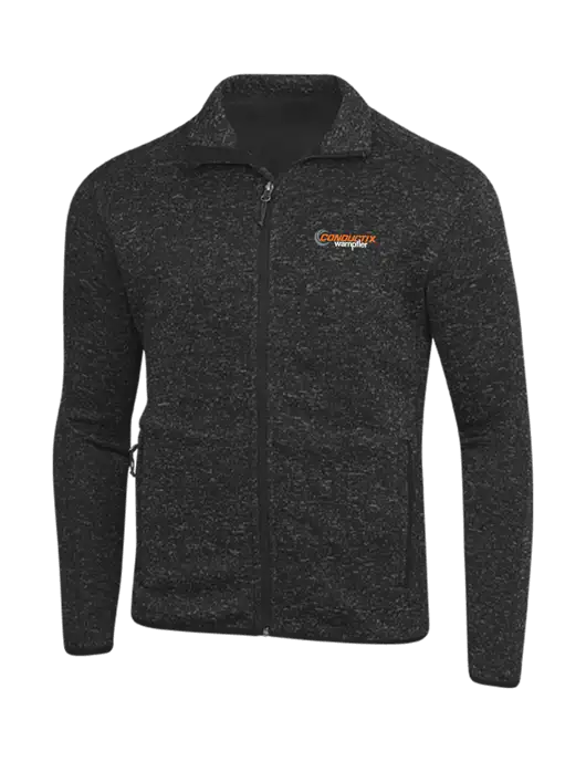 Black Heather Sweater Fleece Jacket w/Conductix Logo