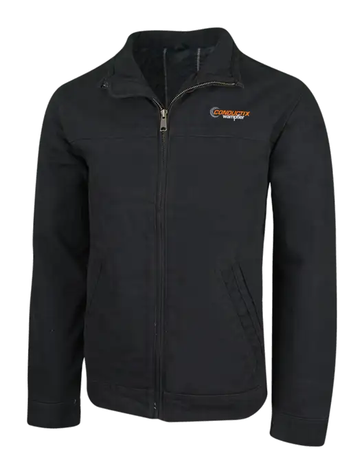 Cornerstone Black Washed Duck Cloth Flannel Lined Work Jacket w/Conductix Logo