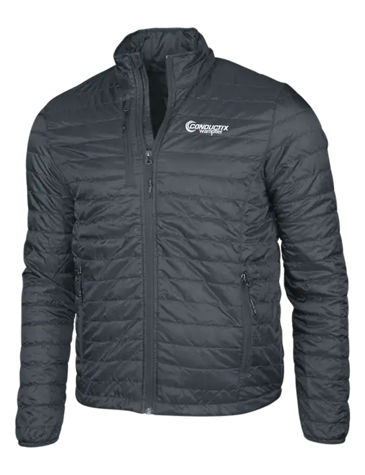 Dark Grey Puffy Packable Jacket w/Conductix Logo