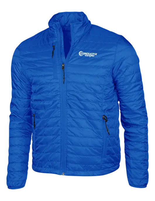 Dark Royal Blue Puffy Packable Jacket w/Conductix Logo