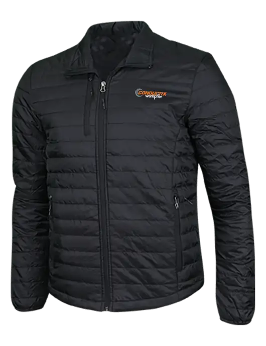Deep Black Puffy Packable Jacket w/Conductix Logo