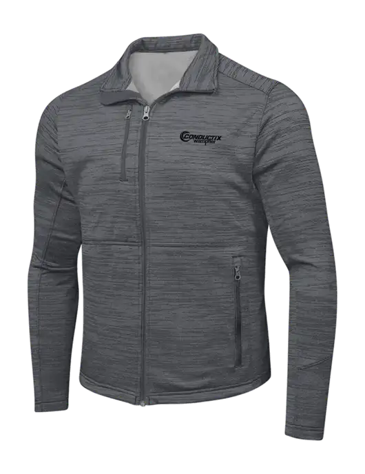 Medium Grey Digi Stripe Fleece Jacket w/Conductix Logo