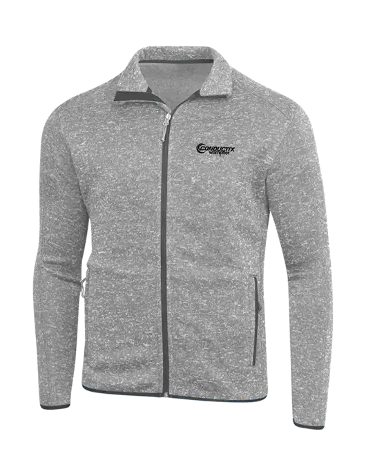 Grey Heather Sweater Fleece Jacket w/Conductix Logo