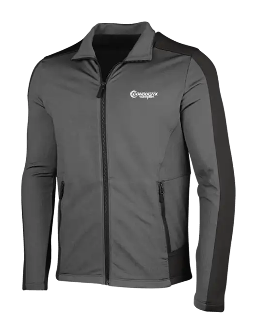 Medium Grey Heather Grid Fleece Jacket w/Conductix Logo