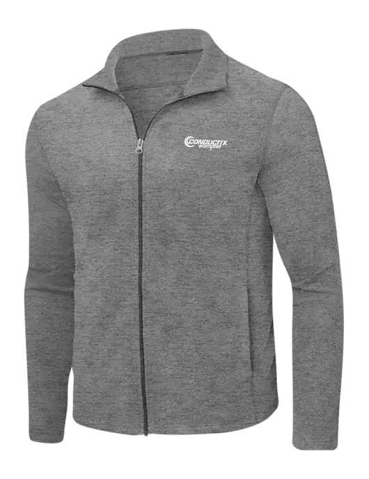 Medium Grey Heather Microfleece Full-Zip Jacket w/Conductix Logo