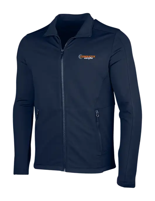 Navy Grid Fleece Jacket w/Conductix Logo