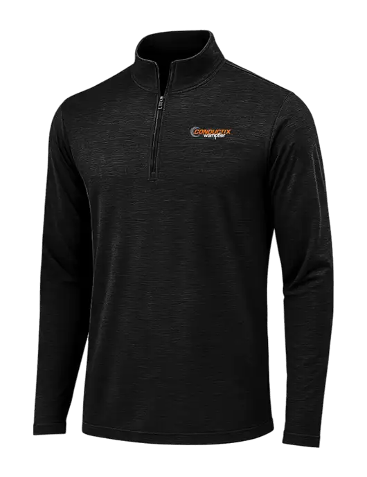 Black Triad Solid Posicharge Tri-Blend Wicking 1/4 Zip Pullover w/Conductix Logo