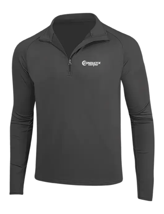 Charcoal Grey Sport Wick Stretch 1/4 Zip Pullover w/Conductix Logo