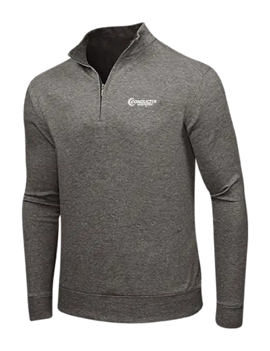 Charcoal Heather/Medium Heather Grey Interlock 1/4 Zip w/Conductix Logo