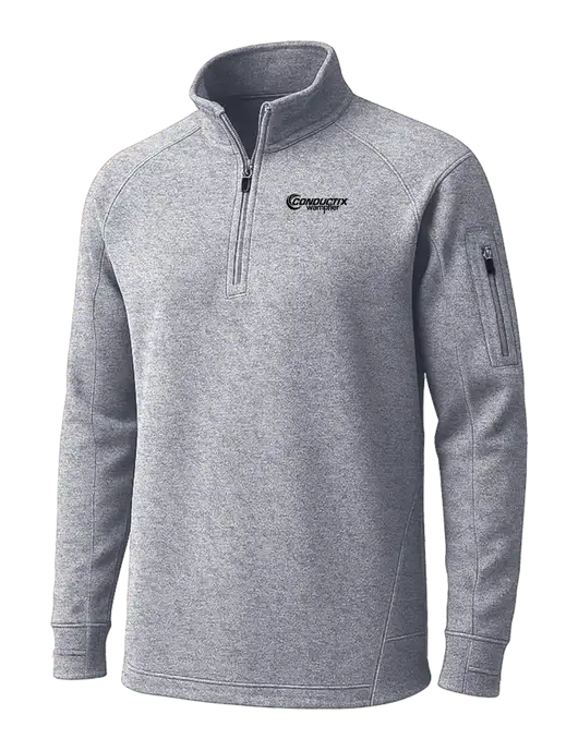 Grey Heather Tech Fleece 1/4 Zip Pullover w/Conductix Logo